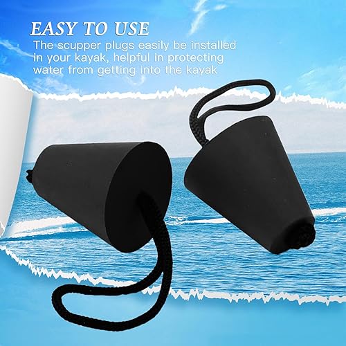 Miniatura 4 de Kit de 8 tapones para kayak, tapón universal de silicona con orificios de drenaje, tapón con cordón, accesorios de kayak