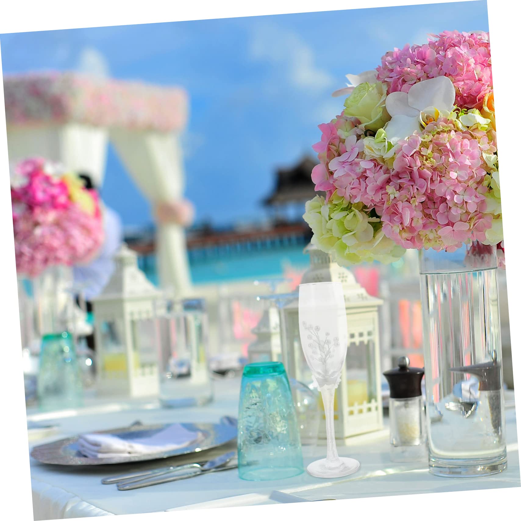 PRETYZOOM Wedding Flower Bridal Party Set Cake Cutters Pearl Wine Glasses Elegant Serving Set Dessert Cut Tools