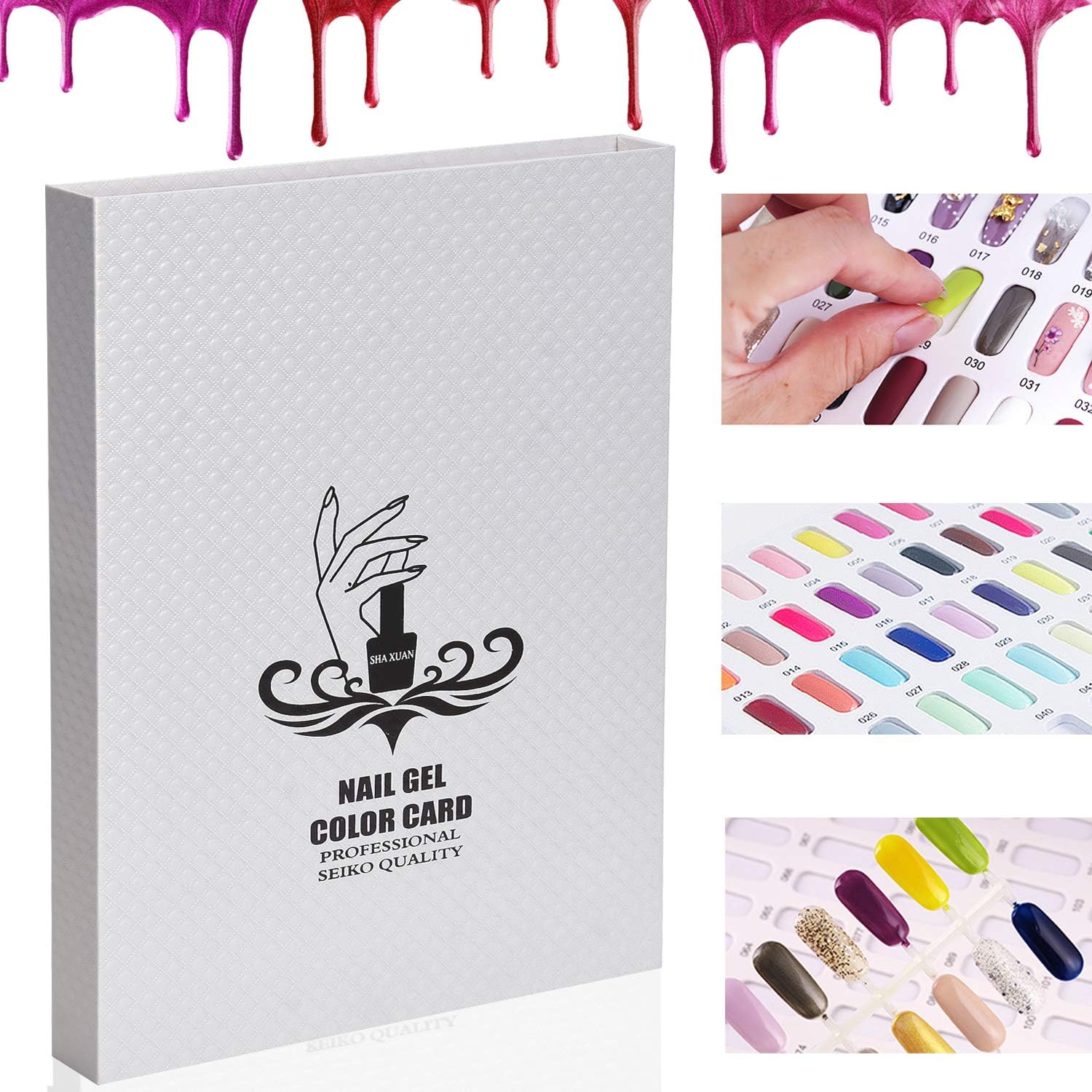 Noverlife 216 Nail Art Display Stand, Nail Gel Card Colours, Nail Polish Colour Card with 216 False Nail Tips - Image 3