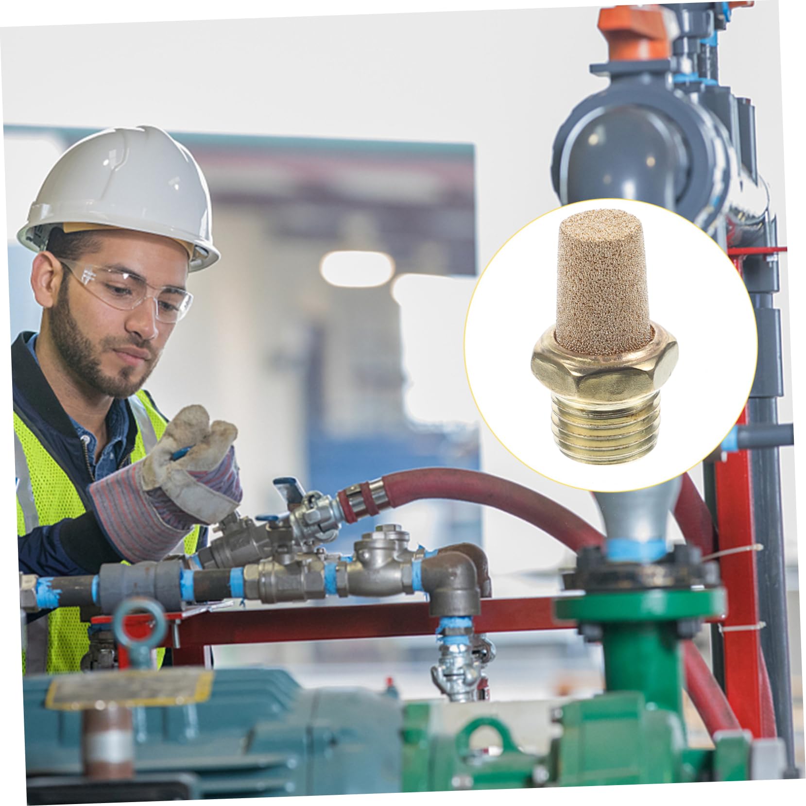 IWOWHERO Noise Reduction Muffler for Compressed Air Pneumatic Mufflers Inch Fitting