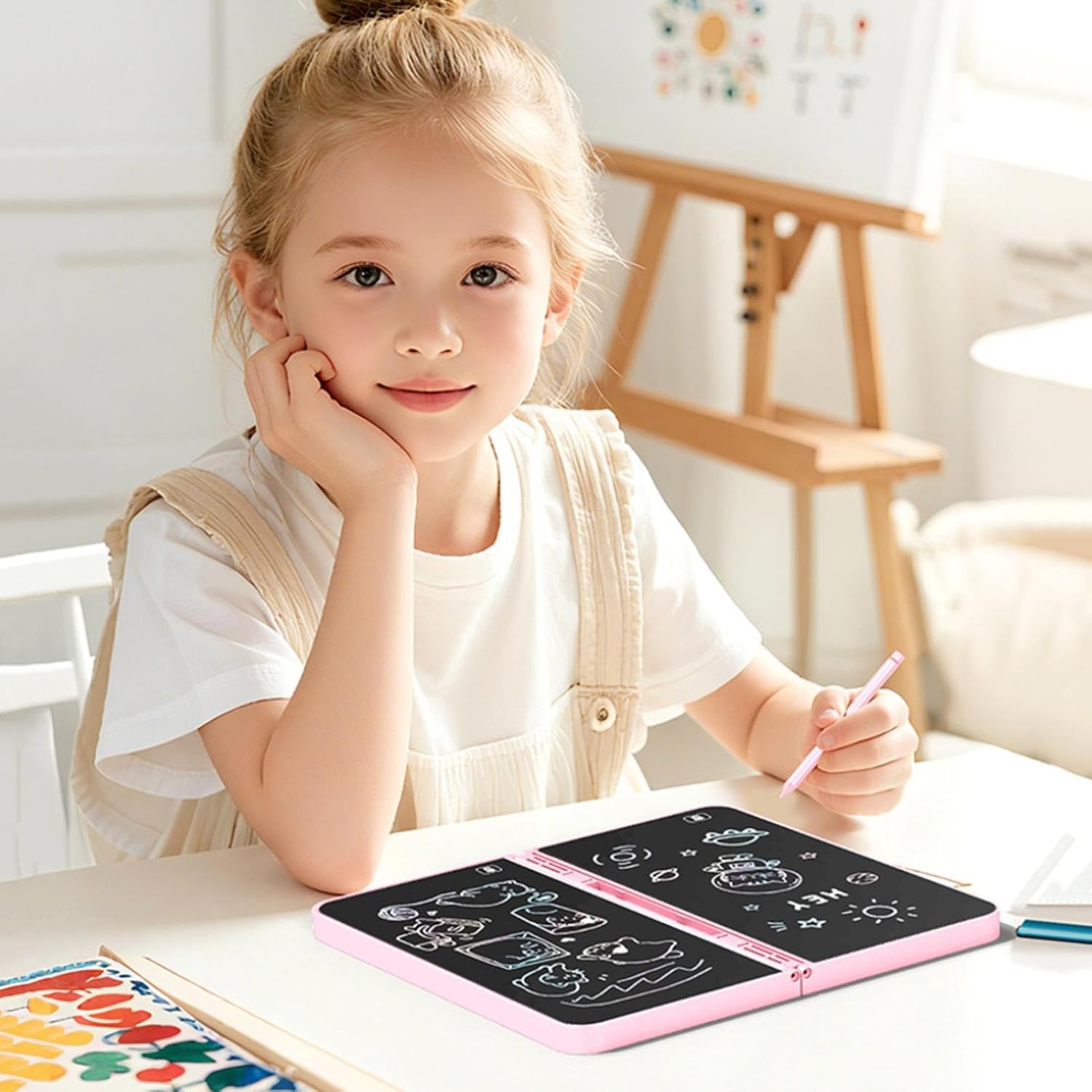 Toy Phone for Kids,Foldable Pretend Cellphone - Educational Drawing Toy | for Boys Girls Preschoolers Birthday Home Apartment Playroom Holiday Daycare Kindergarten Travel Playdates