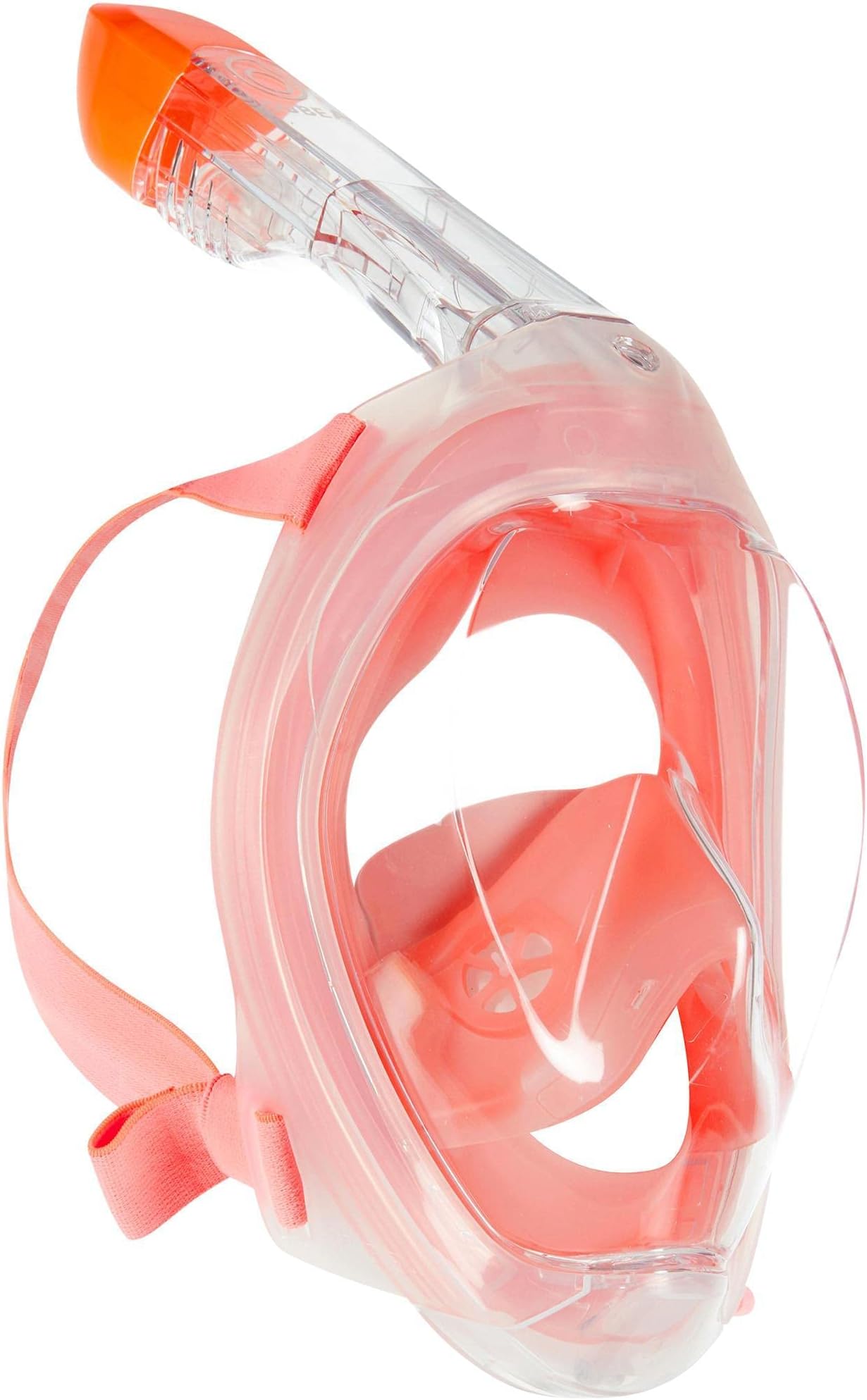 SUBEA TRIBORD Easybreath 500 Full Face Snorkeling Mask 2nd Gen (2021 Version) with Dry-top Release, Panoramic 180º View, Anti-Fog. Includes a Large Microfiber Cloth 6.6" x 5,7" (Coral Fluor, S/M)
