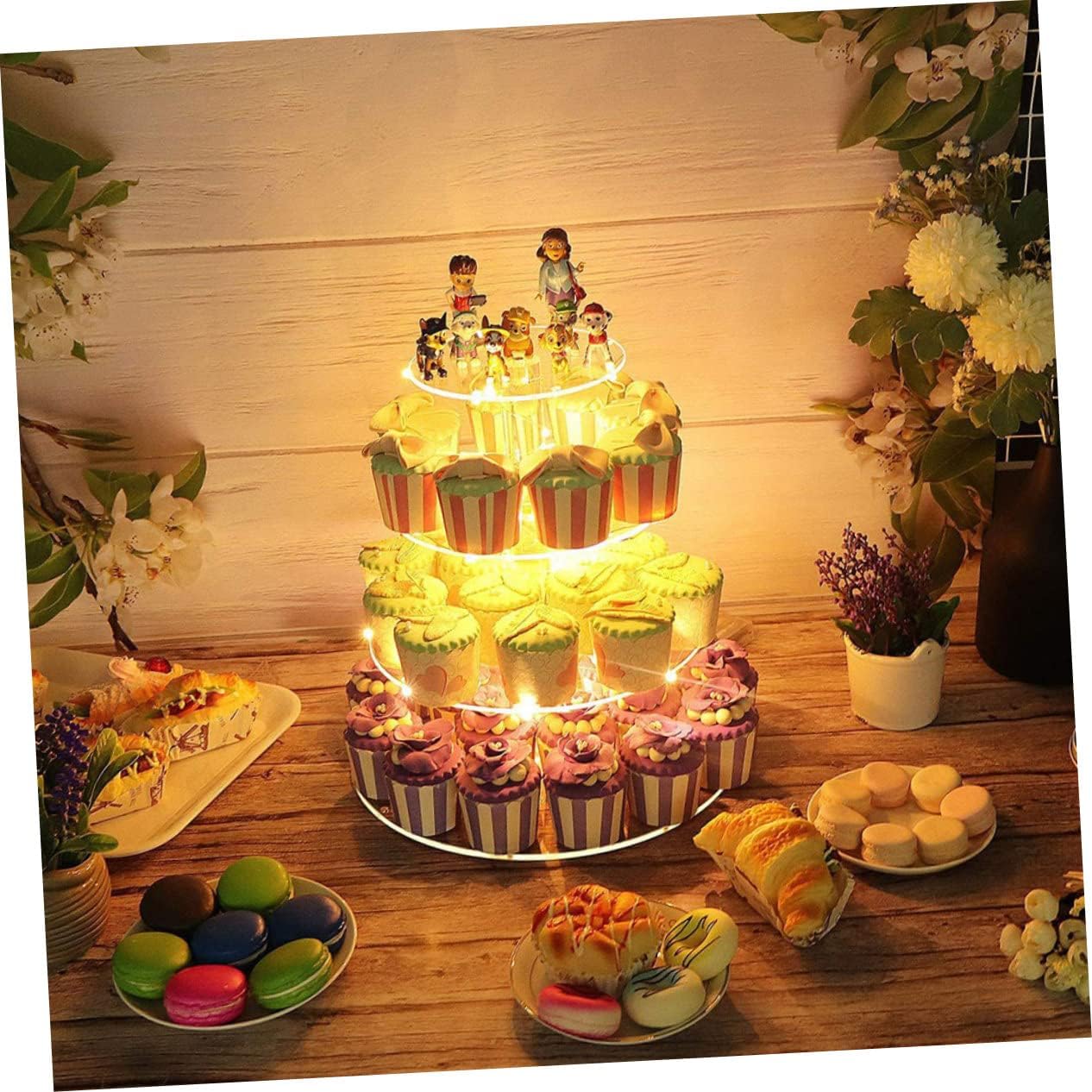 1pc Acrylic Cake Stand Display for Weddings Parties Birthdays Sturdy Multi-Layer Dessert Holder Polished Edges Central Rod for Stability for Showcasing Cakes Treats