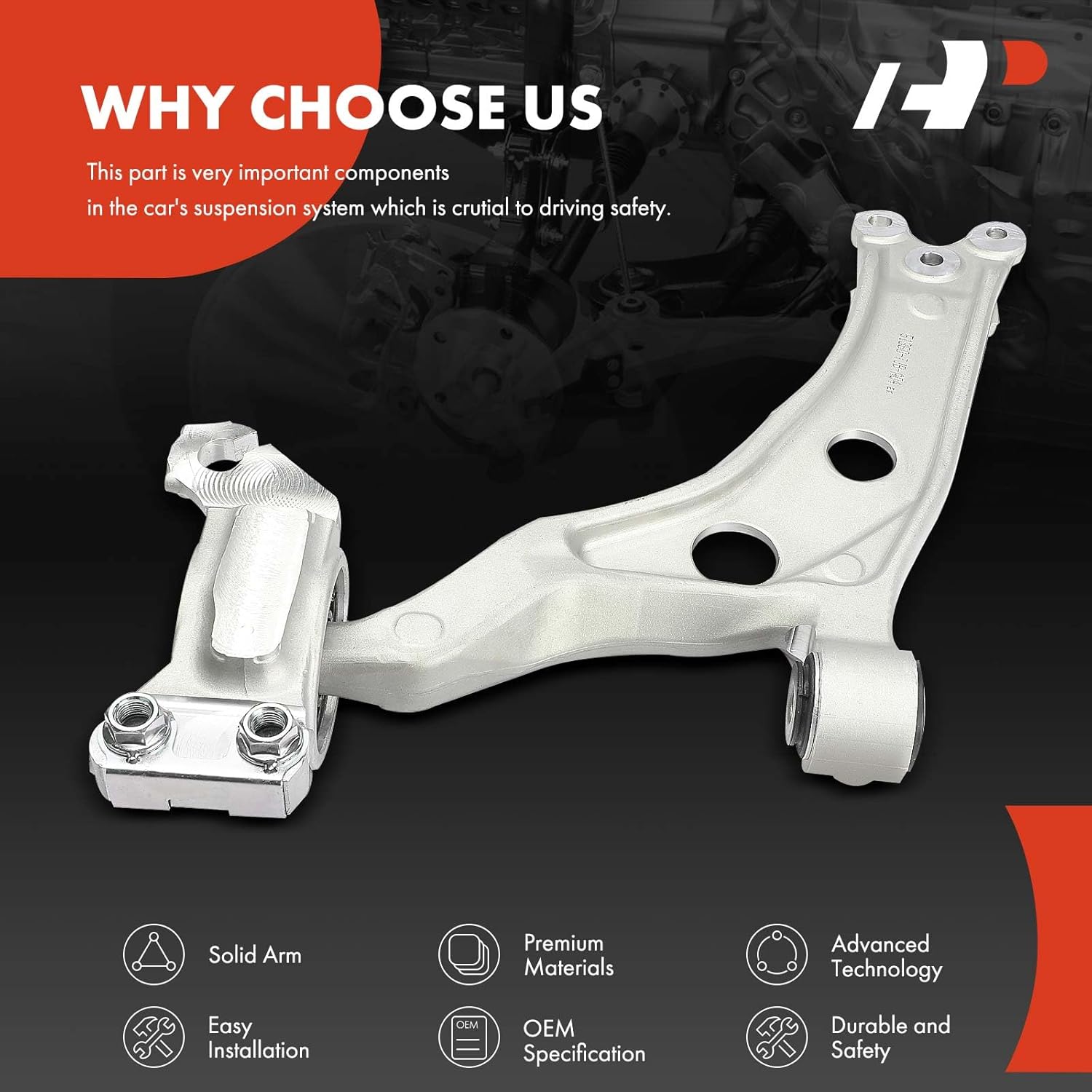 A-Premium Front Left Lower Control Arm, with Bushing, Compatible with Acura RDX 2019 2020 2021 2022