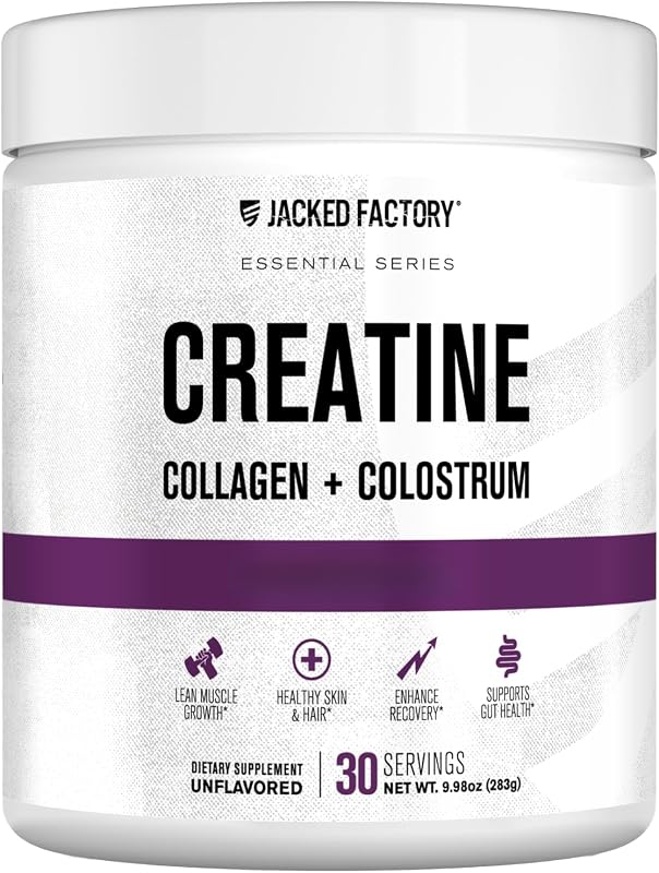 Creatine for Women - Creatine Monohydrate with Collagen + Colostrum to Support Workout Performance, Lean Muscle Growth, Healthy Hair, Skin, & Nails - 30 Servings, Unflavored