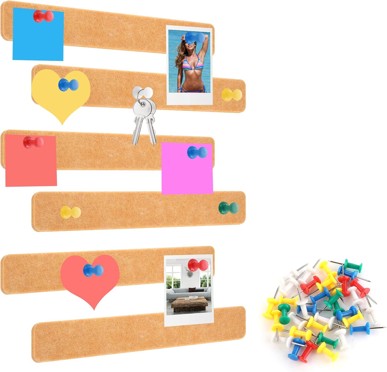 Grevosea 6 Pieces Bulletin Board Strips, Memo Board Cork