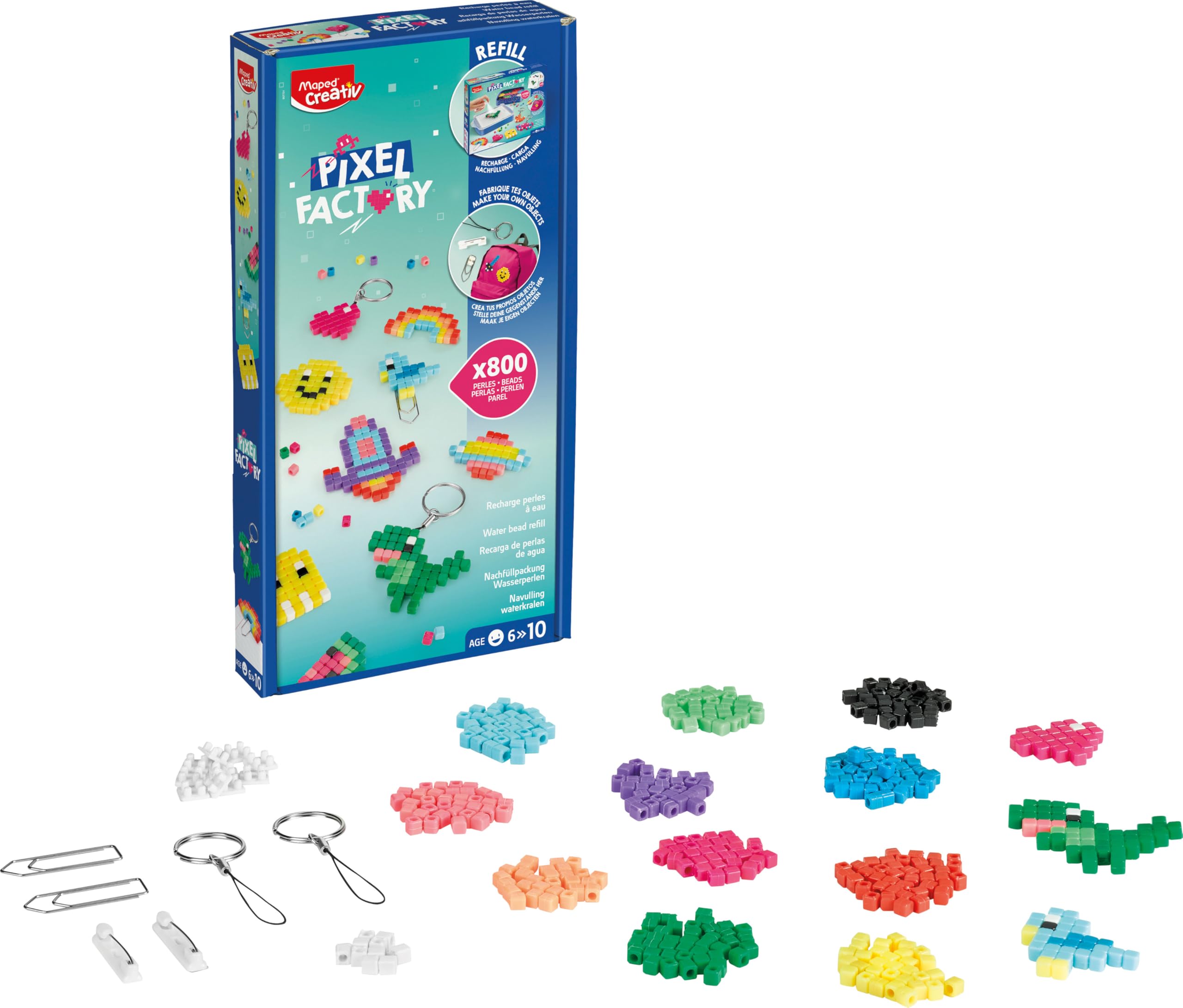 MAPED CREATIV - Pixel Factory Refill - Refill kit for Creating Accessories with Water Beads - Craft Kit from 6 Years