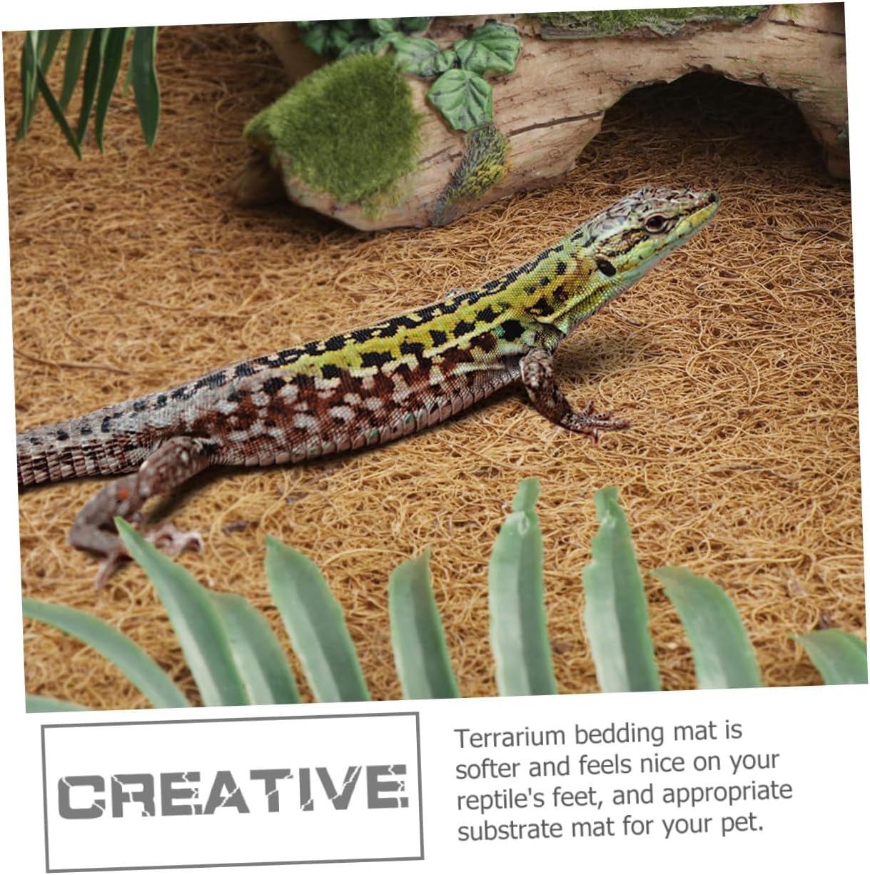 Coconut Fiber Reptile Carpet Mat Terrarium Bedding Substrate Liner for Bearded Dragon Tortoise Lizard Cage Soft Natural Coir Pad Reptile Habitat