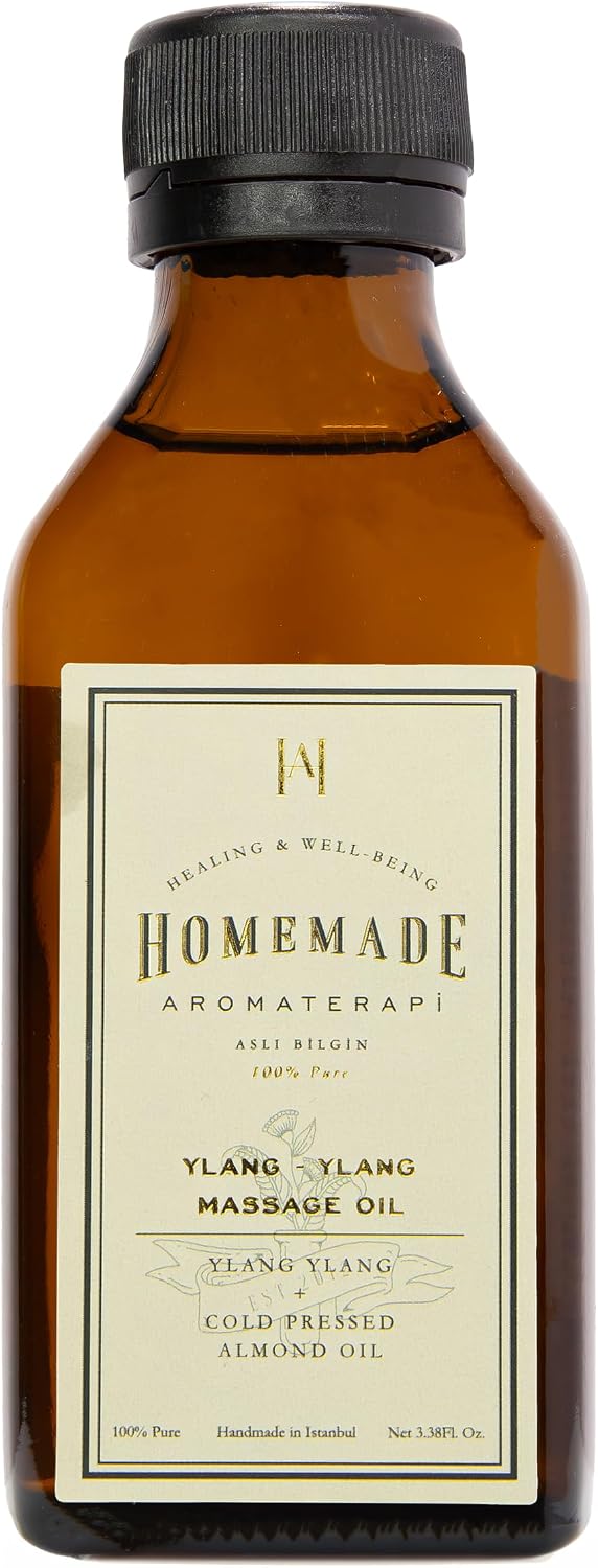 HMA | Massage Oil – with Ylang Ylang, Patchouli, Almond & Orange Peel Oils | Hydrating & Soothing Massage Oil for Relaxation & Self-Care | 3.38 FL Oz