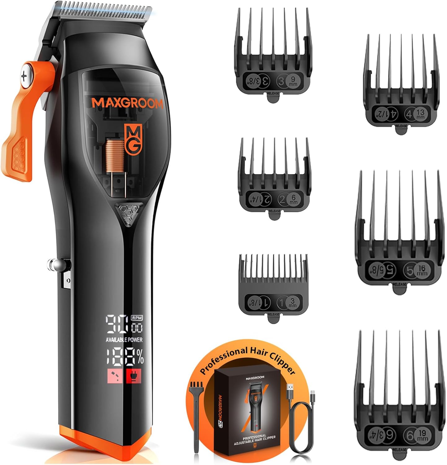 Professional Cordless Hair Clippers for Men, DLC Self-Sharped Blade, No Pulling or Snagging, Hair Cutting Clippers for Barber Fades, Haircut Kit for Convenient at Home and Salon, Ideal Gift for Men