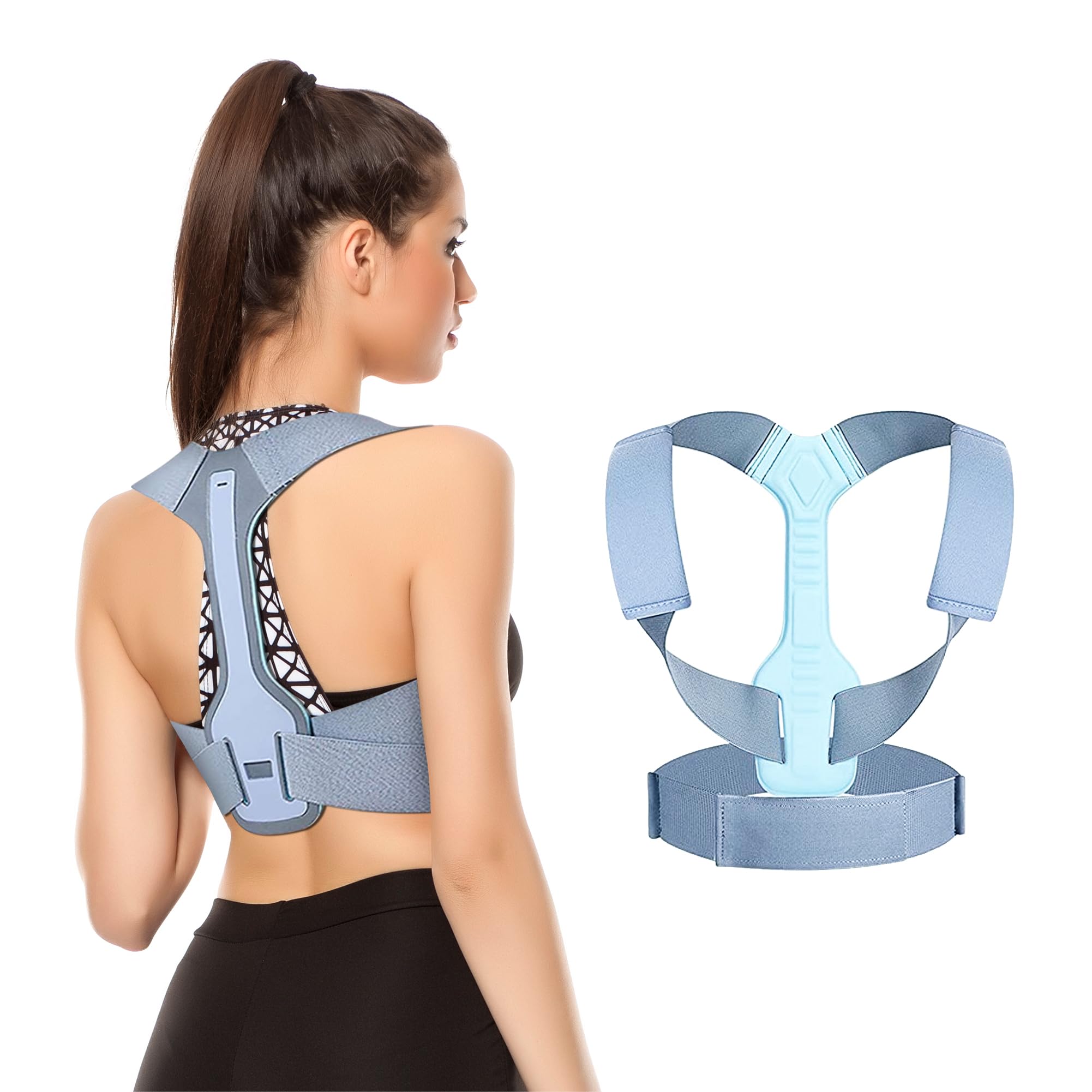 Postural Belt Correction Belt, Shoulder Corrector Posture Corrector Invisible Orthopedic Corset Straight Back Support and Shoulder Straightener Elastic Band,XL