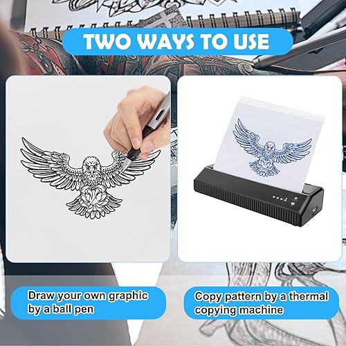 Miniatura 6 de Papel de transferencia de tatuajes, 100 hojas de papel de plantilla de tatuaje, papel de plantilla para tatuaje, tamaños A4, kit de plantillas de