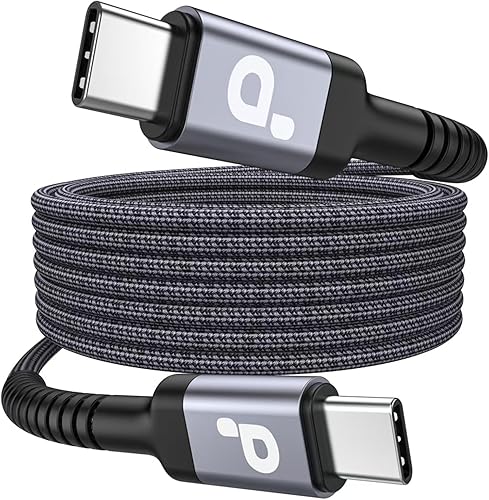 Miniatura 21 de Cable USBC de 10 pies, paquete de 2 cables largos USBC de carga rápida, cable trenzado de nailon USB C a USB C cargador de iPhone compatible con