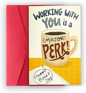 XXDJLP Happy Bosses Day Cards for Boss, Cute Bosss Day Card from employee, Bosses Lady Gifts for Women, Coffee Boss Card,Pun Appreciation Cards for Men Women
