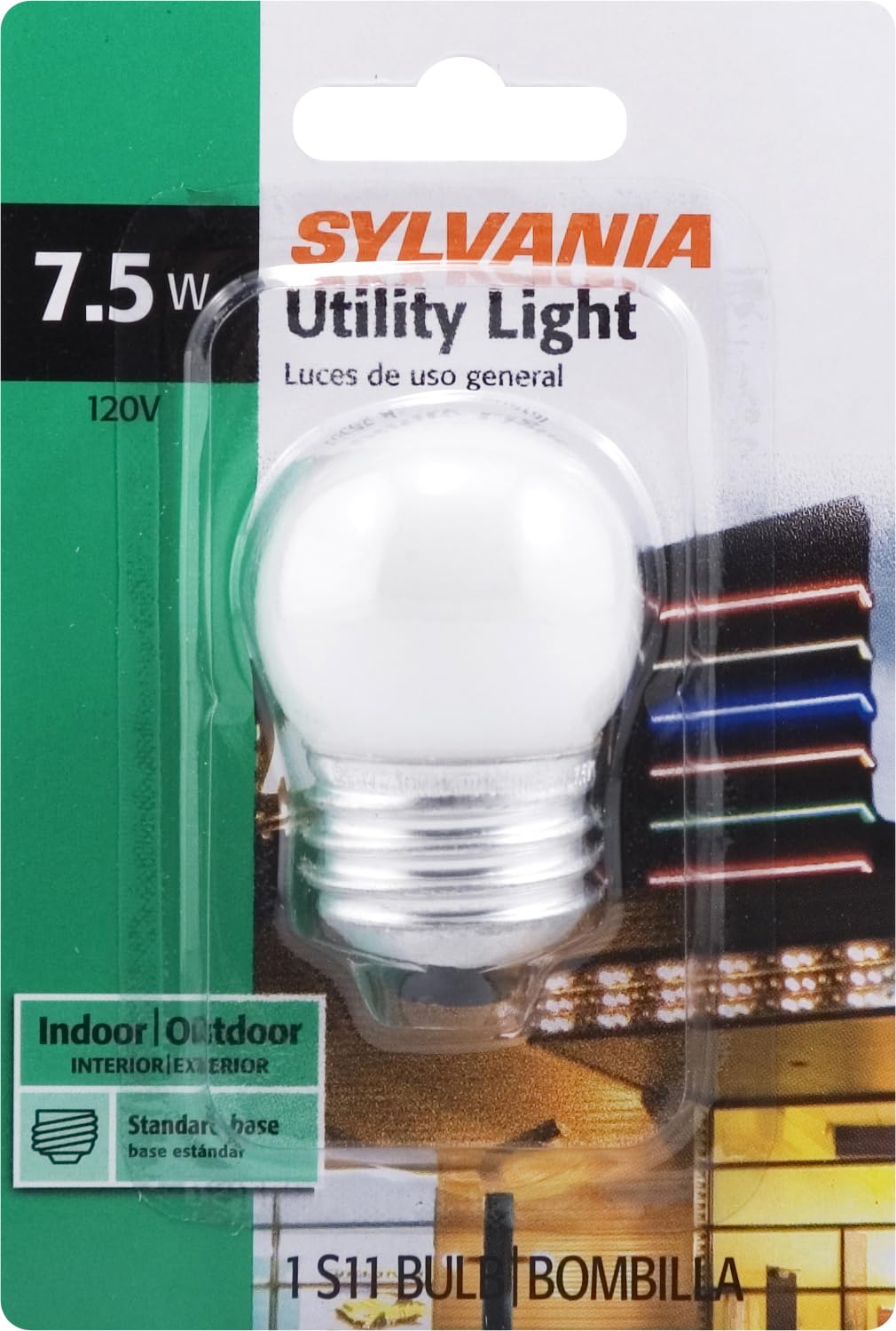 Sylvania Incandescent E26 Base 7.5 Watt S11 Night Light Bulb, 1