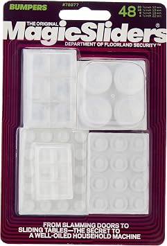 Magic Slider 48-Piece Clear Bumper Pad Value Pack | Protect Floors & Furniture from Scratches | Self-Adhesive Rubber Pads for Home & Office UsePack of 1
