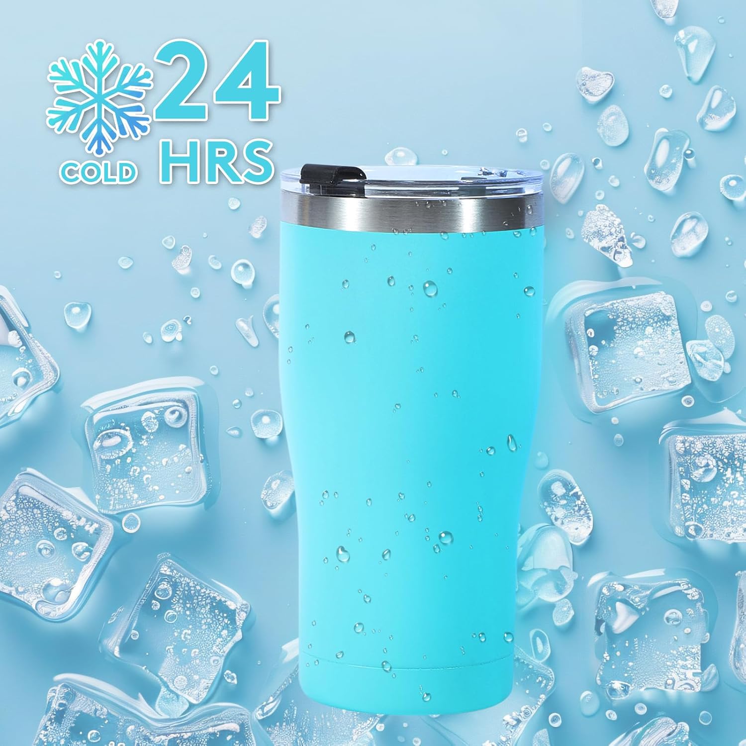 Dongni 20oz Tumbler with Lid Stainless Steel Tumblers Bulk, Double Wall Vacuum Insulated Coffee Travel Mug Powder Coated Tumbler（Black 6 pack）