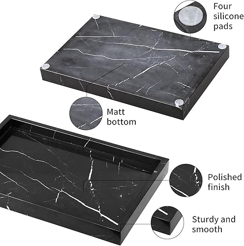 Miniatura 98 de Bandeja de tocador de baño de mármol, bandeja de tocador de lujo natural para el hogar, cocina, baño, bandeja decorativa de piedra para encimera