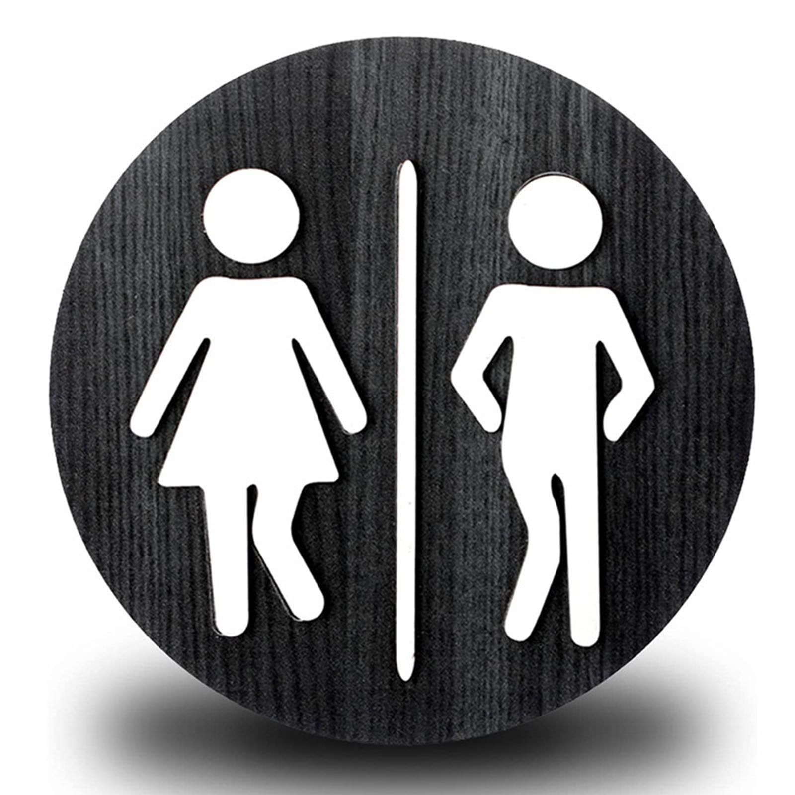 Bathroom Wall Sign, Farmhouse Style Toilet Wall Sign Wooden Hanging Wall Plaque Gift Bathroom Toilet Wall Sign Door Decoration Playful Wooden Sign (Black)
