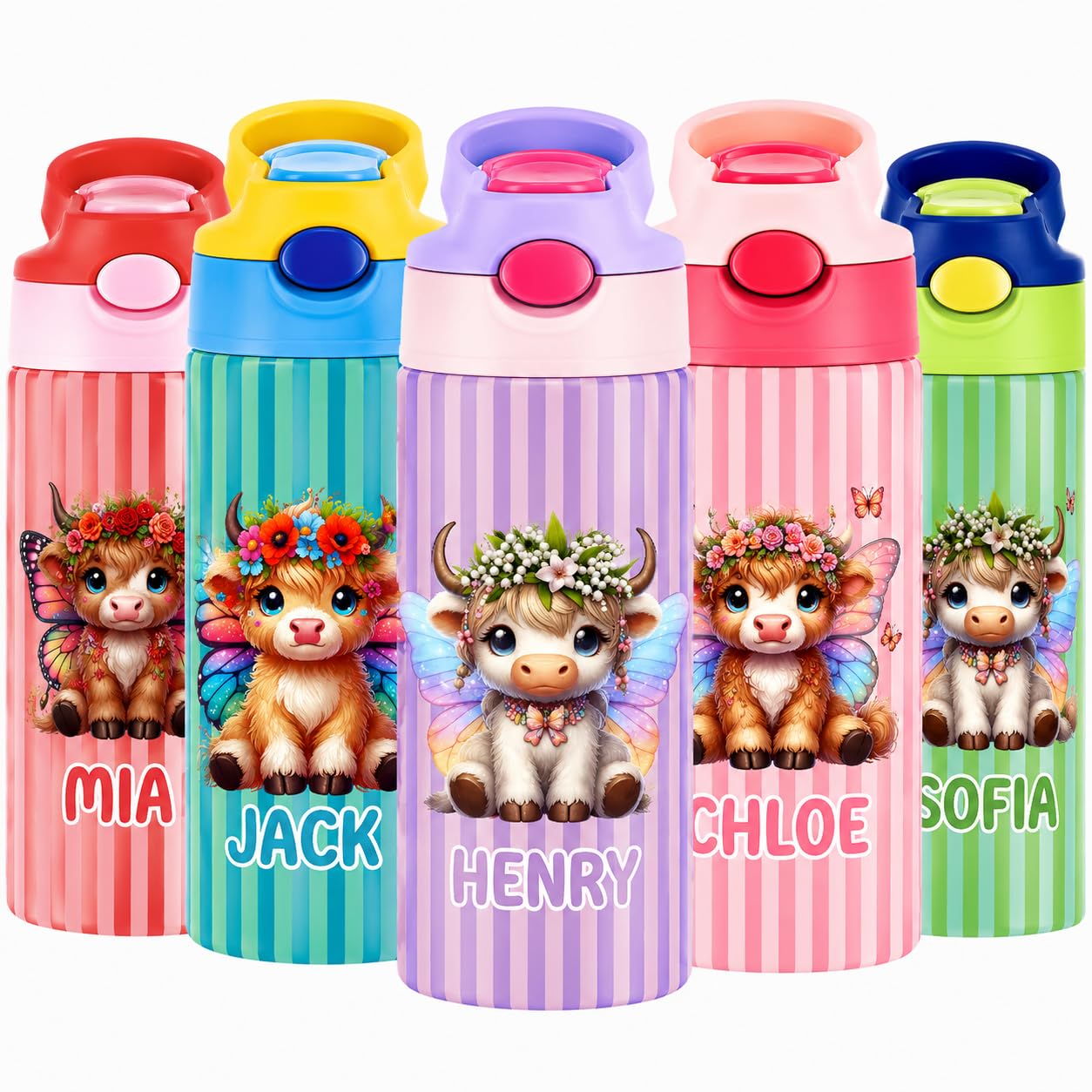 Personalised Water Bottles for Kids, Toddler Water Bottle with Name Photo
