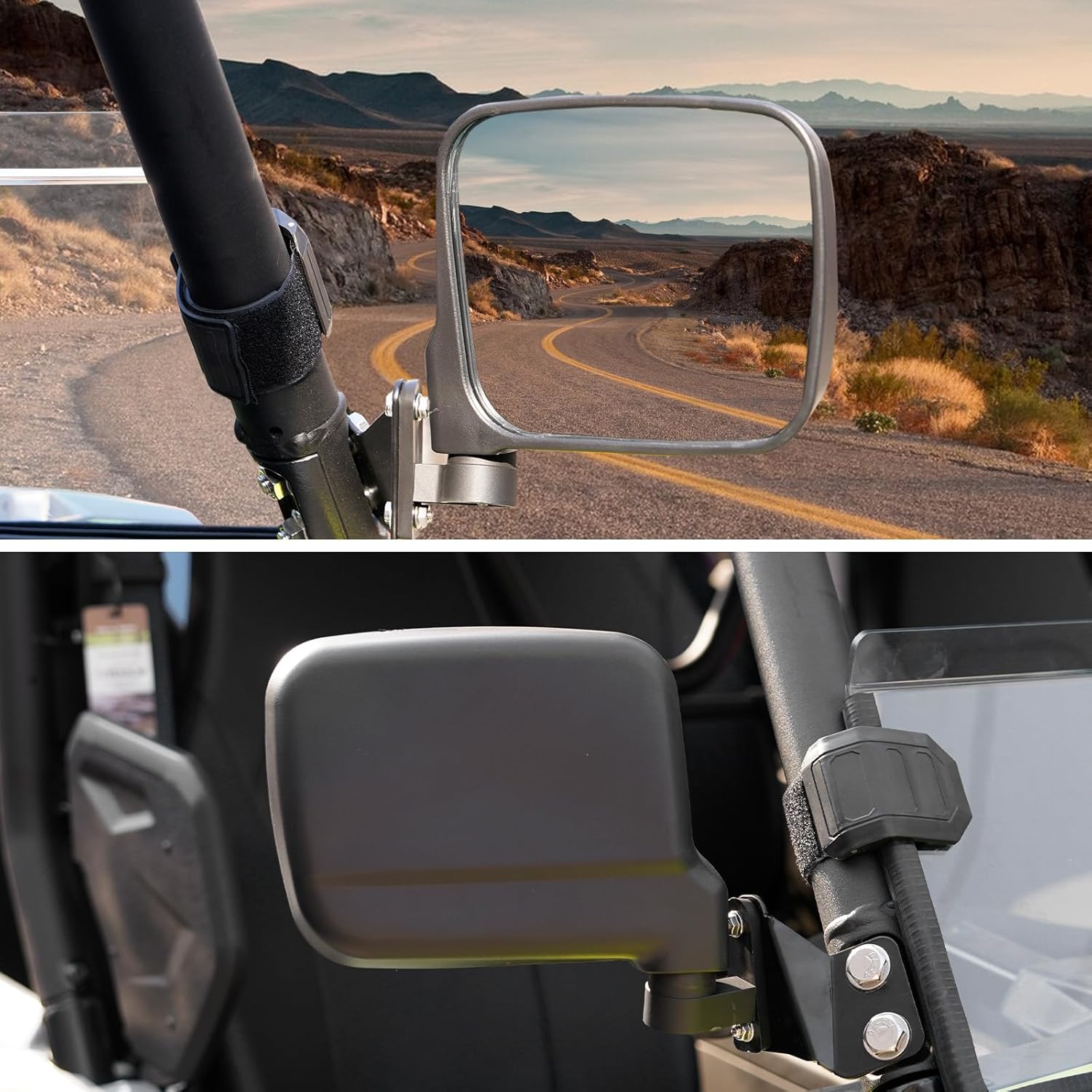 A & UTV PRO Side Mirrors and Rear View Mirror Kit for Yamaha Wolverine RMAX RMAX2 RMAX4 1000 2021 2022 2023 2024 2025, Adjustable Folding Convex Breakaway Mirrors Accessories, 3PCS