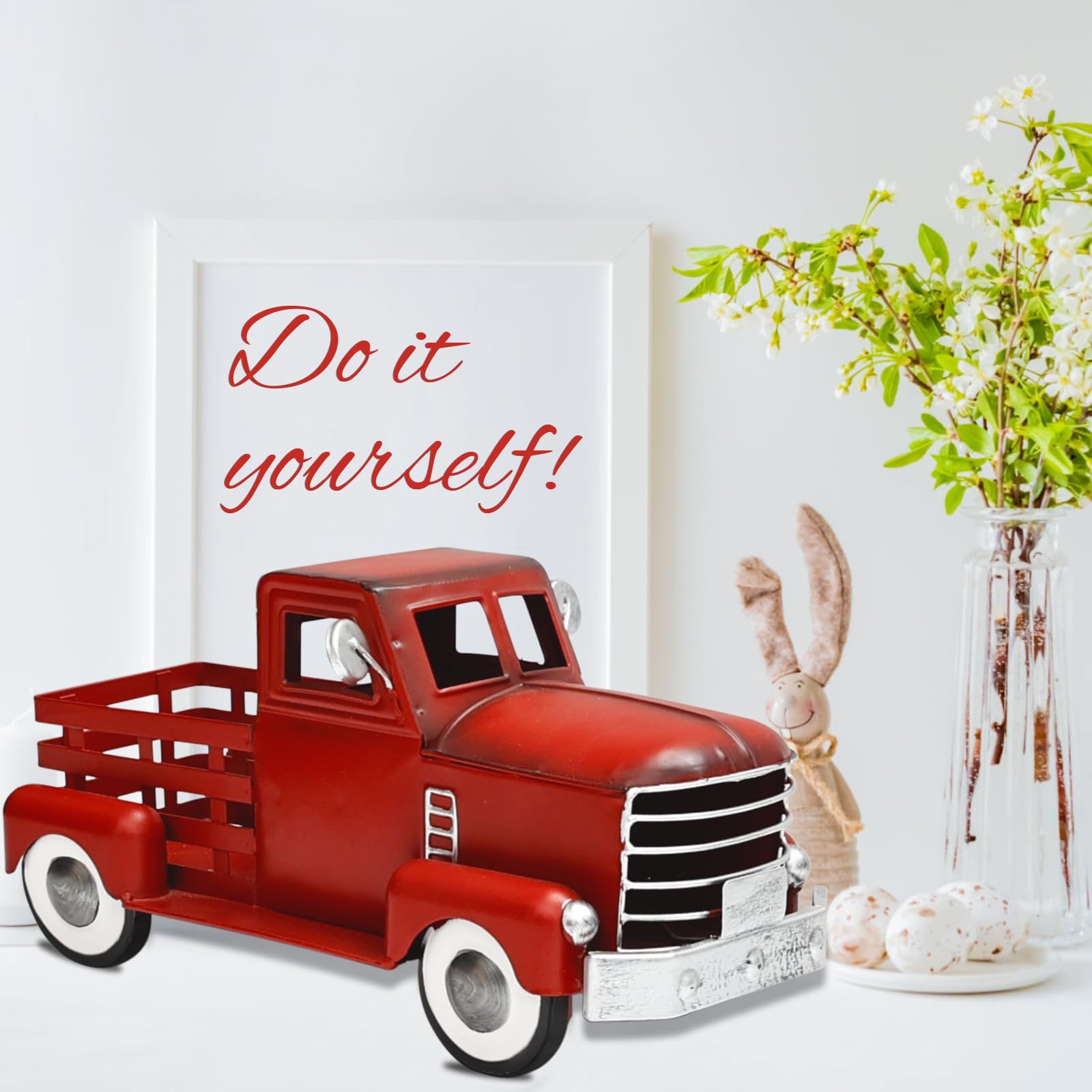 Hobby Lobby Man Cave Garage Vintage Rustic Red Metal Truck