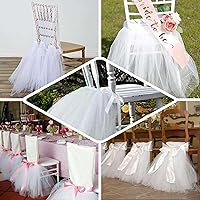 Vista 5 de Efavormart - 10 piezas de falda tutú para silla de encaje blanco y tul, decoración de silla para eventos de boda