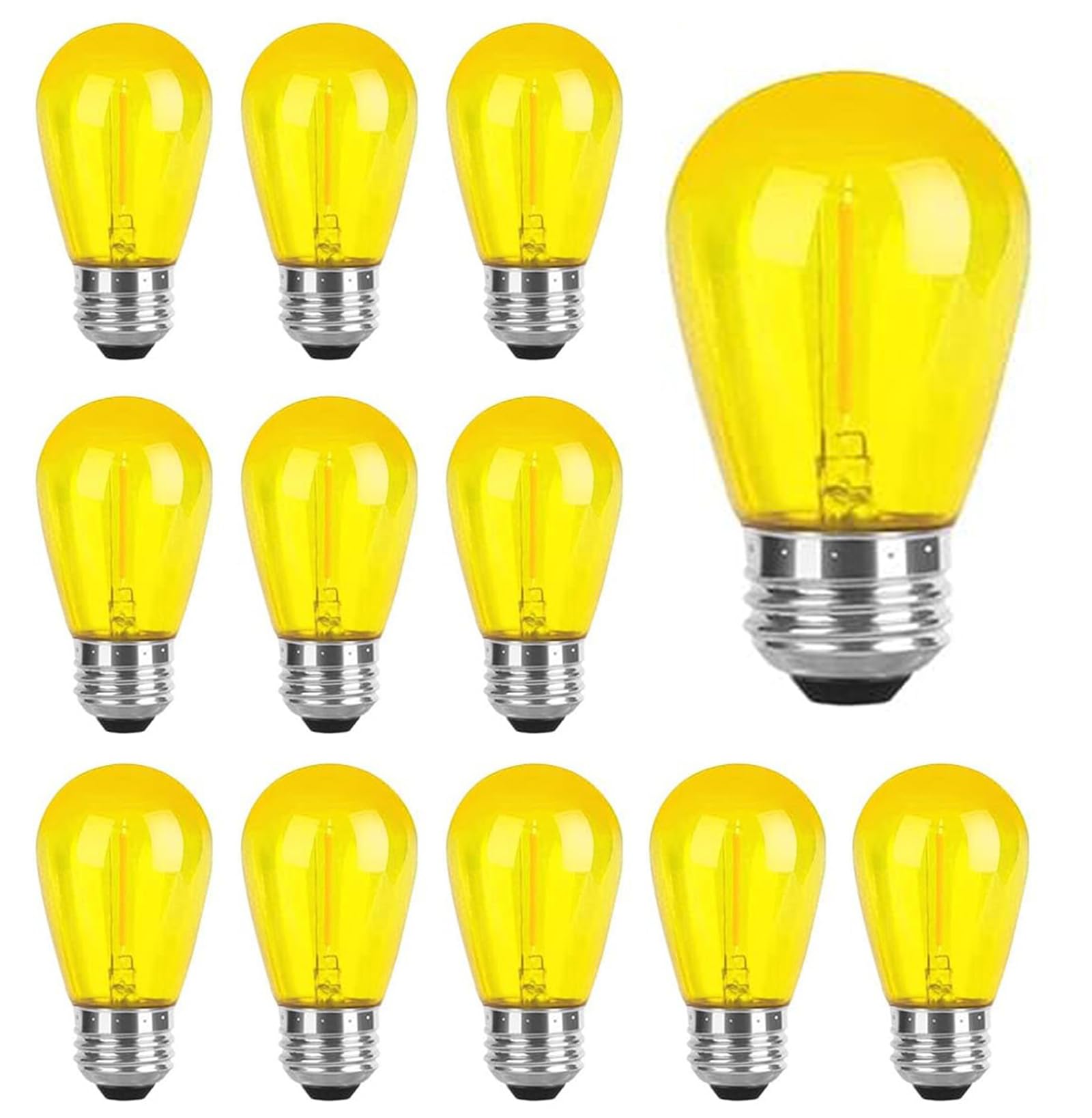 Led String Light Bulb Types Sxminer 15 Pack S14 LED Bulbs S14 Yellow LED String Light Bulbs 1W ...