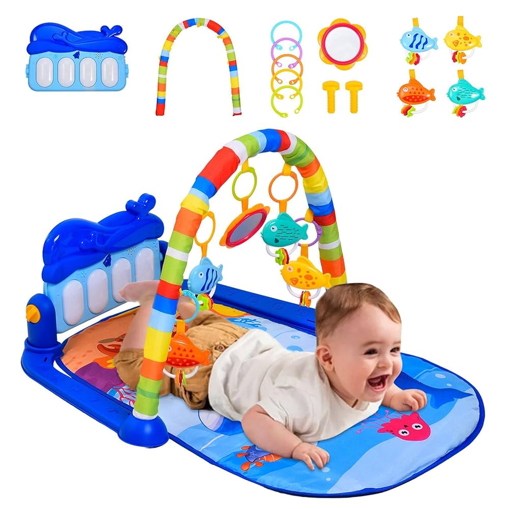 Amazon.co.jp: ベビージム プレイマット ピアノ 音楽 おもちゃ