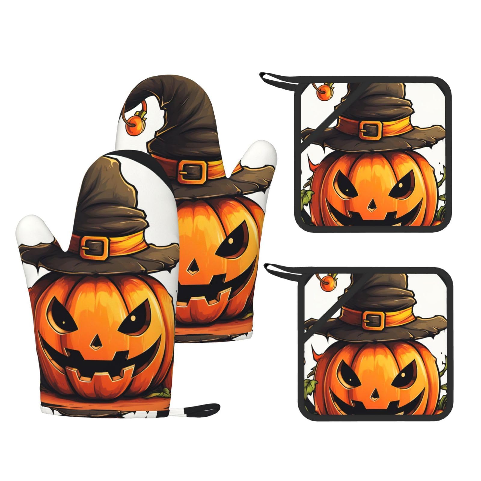 Maniques silicone anti-glisse Halloween pour éviter les brûlures de four
