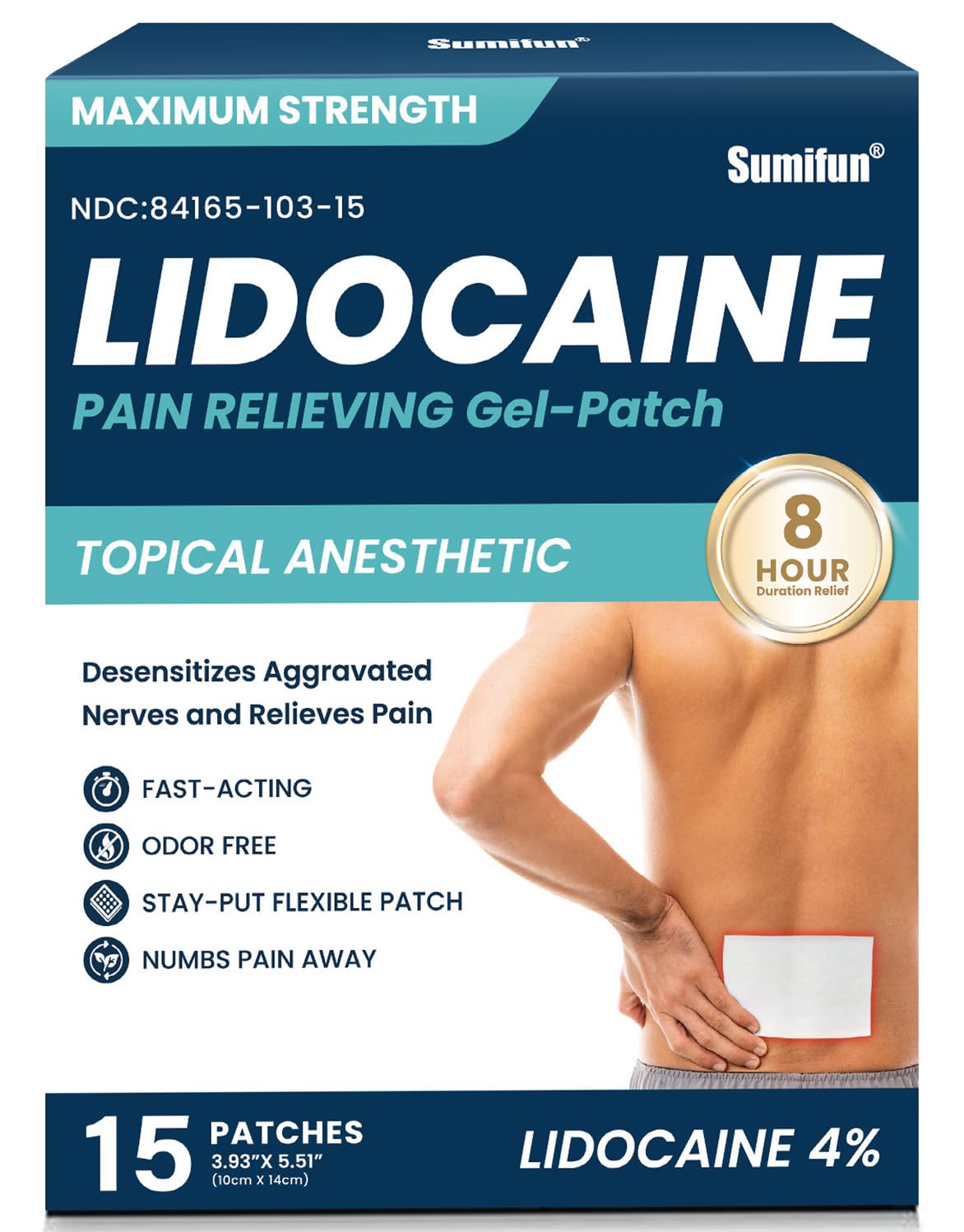 Sumifun 4% Lidocaine Patches Maximum Strength, Fast-Acting Relief, 30 Count — Amazon image 7