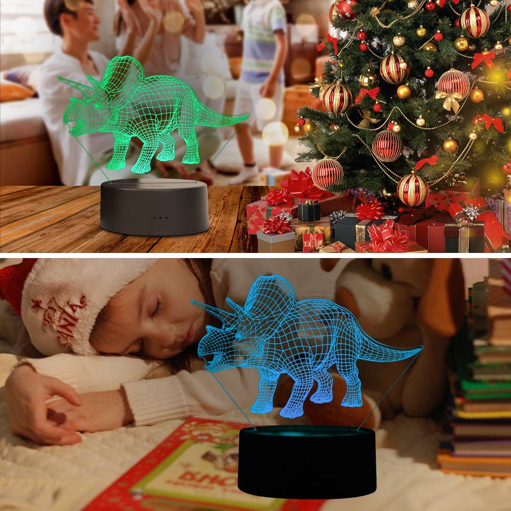 TITISKIN 3D Illusion LED Night Light 7 Colors Gradual Changing Touch Switch USB Table Lamp for Holiday Gifts — view 5