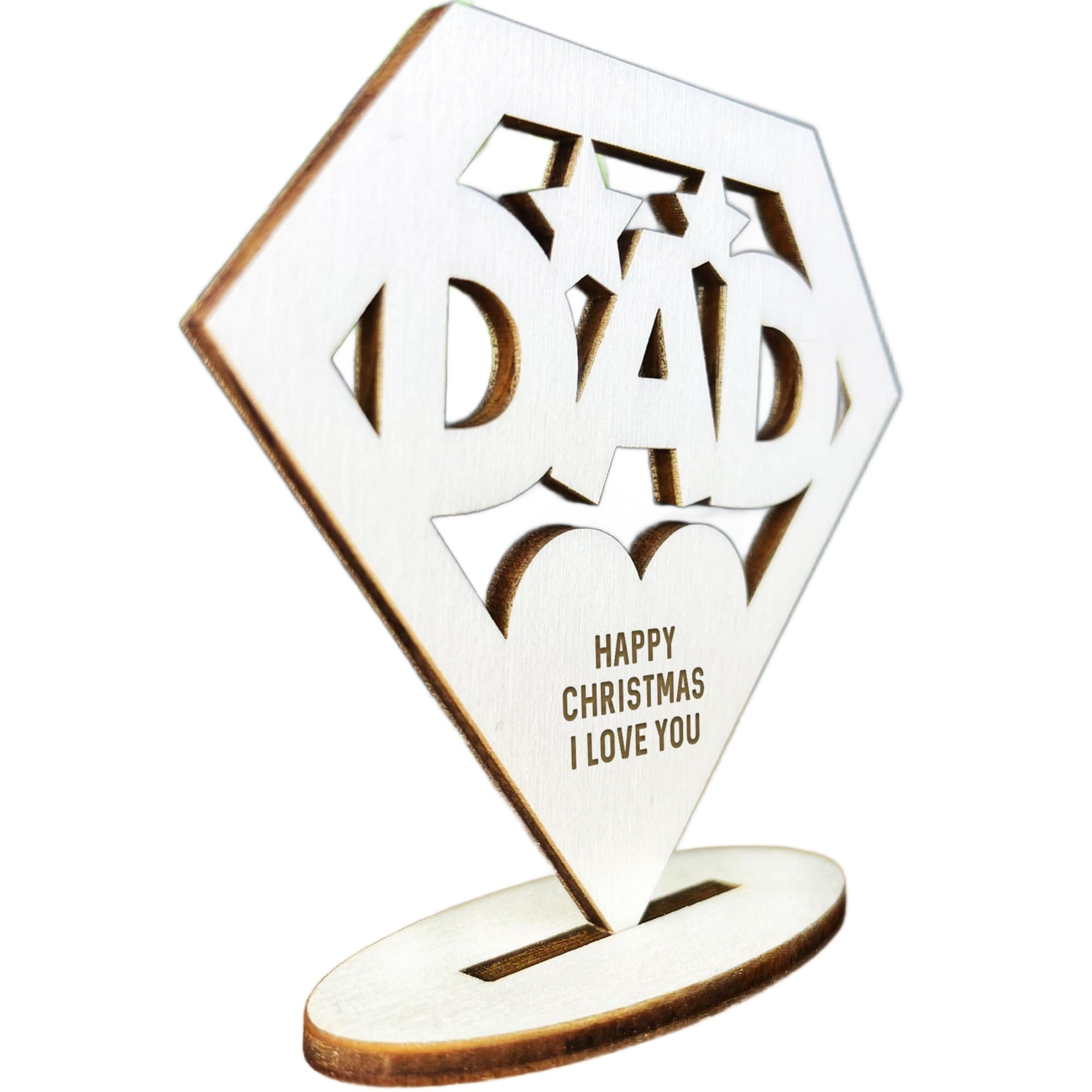 Red Ocean CHRISTMAS For Dad Hero Dad From Daughter Son Wood Sign Love For Him Keepsake