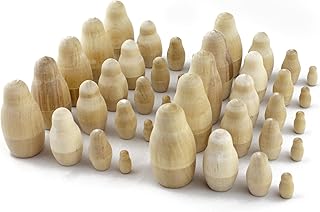 AEVVV Unpainted Blank Russian Nesting Dolls Lot of 10 Sets by 4 pcs - DIY Russian Nesting Dolls to Paint - DIY Blank Doll Wooden