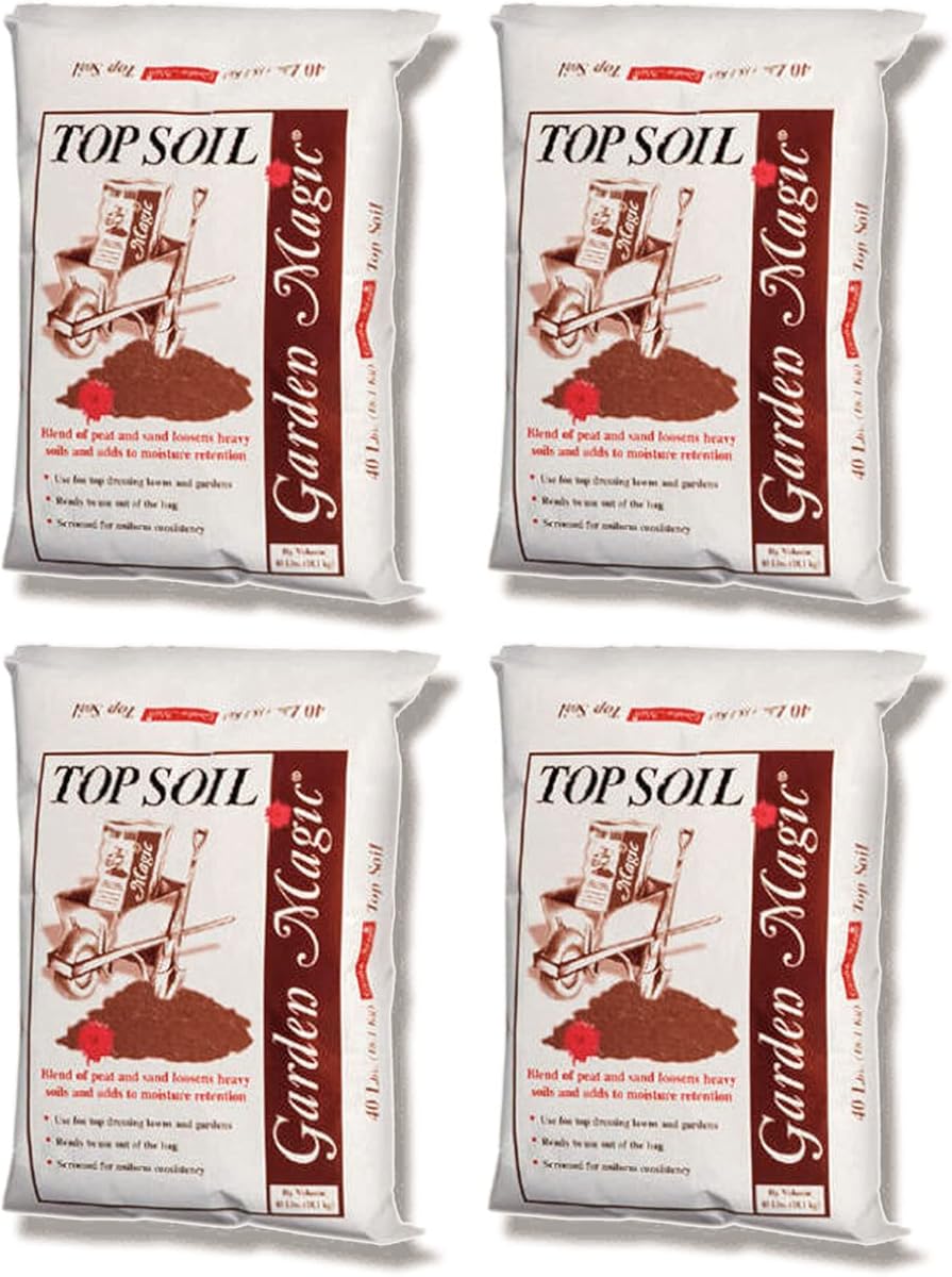 Michigan Peat Garden Magic Organic Potting Topsoil Mix, 40 lb, 4-Pack | Moisture Retaining Organic Blend for Indoor and Outdoor Planting, Potting, Gardening, and Landscaping