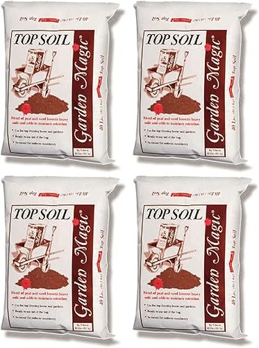 Michigan Peat Garden Magic - Mezcla de tierra orgánica para plantar en interiores y exteriores bolsa de 40 libras paquete de 4