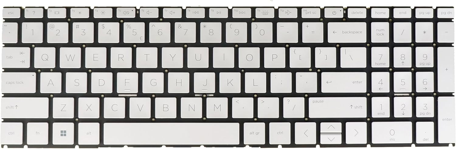 US English Laptop Backlit Keyboard for HP Pavilion 15-eg 15-eg0000 15-eg1000 15t-eg 15t-eg000 15-eh 15-eh0000 15-eh1000 15z-eh 15z-eh0000, Silver