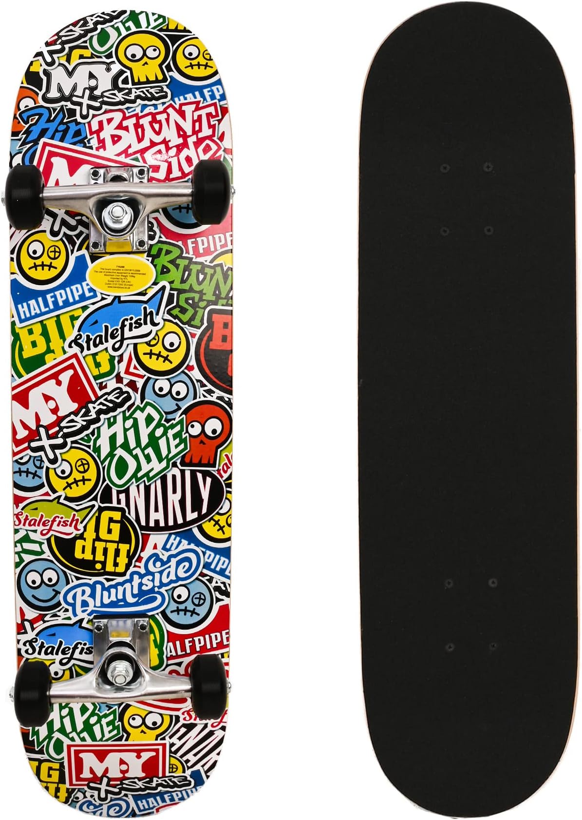 M.Y X-Skate Complete Skateboard 31" Double Kick Beginner Skateboard for Kids Teenagers & Adults 7 Ply Maple Deck ABEC 7 Bearings for tricks and skateparks