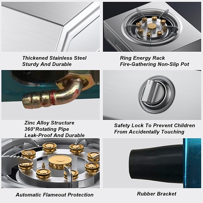 Estufa de Gas de 1 Puesto 38x30 cm con Protección de Apagado miniatura 9