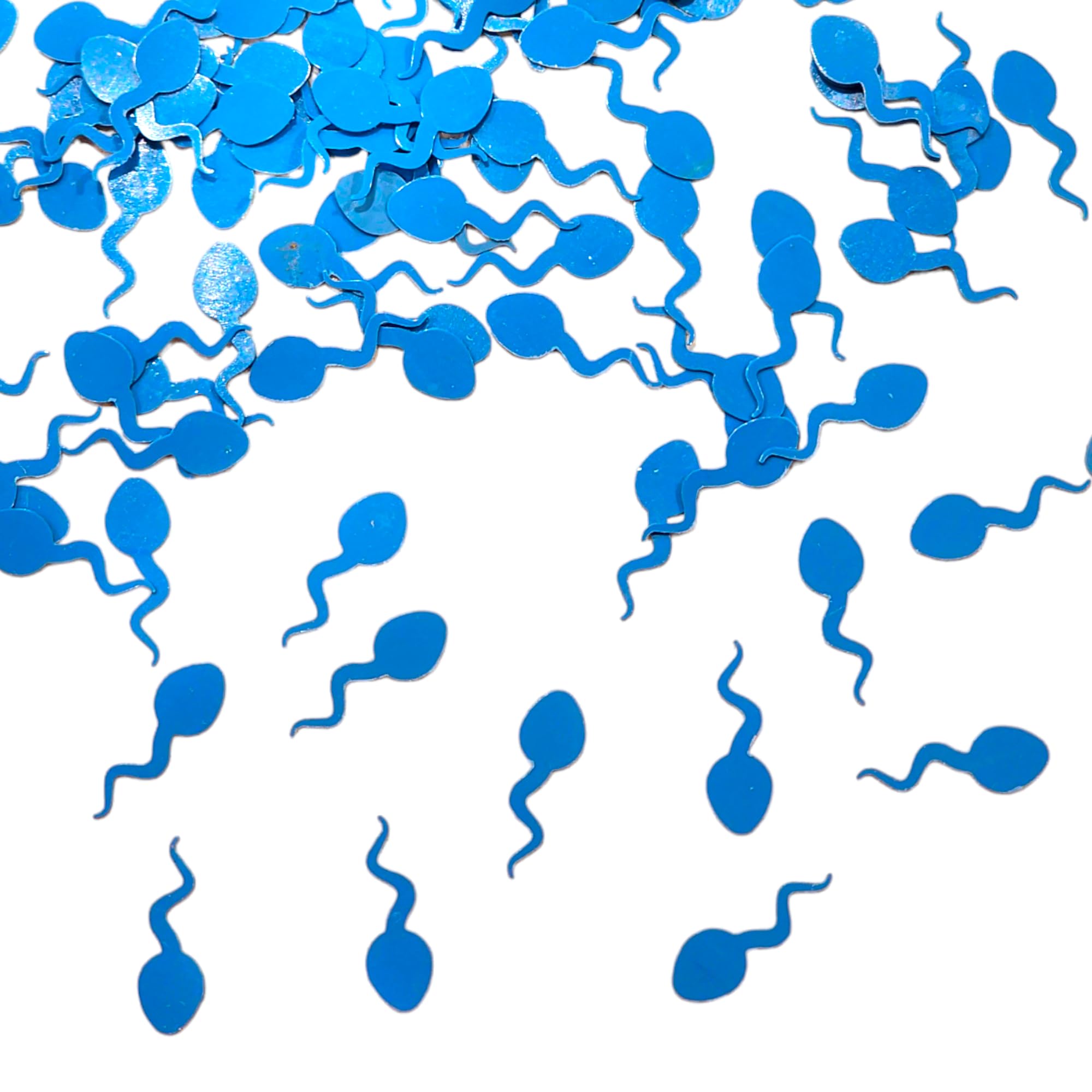 (15 Grams) 500 Pcs Approx. - Sperm Confetti for Birthday Party Baby Shower Gender Reveal Bachelorette Party Bachelor Adult Party Decorations & Invites (Blue)