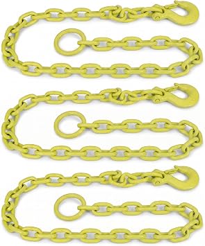 Brush Grubber BG-12 Tugger 6 Foot Steel Link Extreme Chain w/Anti Backlash Design, for Attaching Brush Grubber Tools to ATV/Lawn Tractor 3 Pack