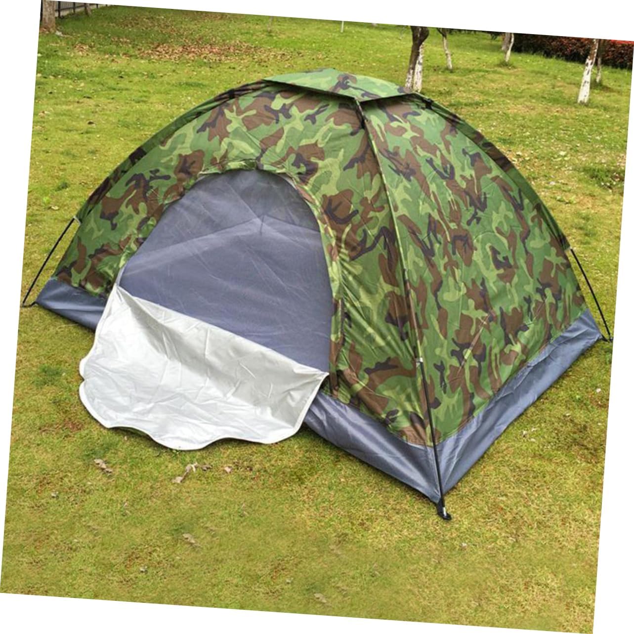 DECHOUS Camouflage Hiking Tent Lightweight Portable Outdoor Camping Tent for One Person Quick Setup with Anti-uv Coverage Random Color Design