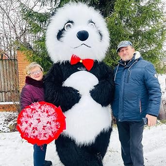 Giant inflatable Panda Costume for Adult Blow up Panda Plush Mascot Costume Suit Carnival Halloween Costume