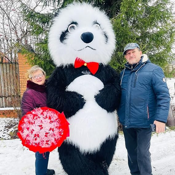 Giant inflatable Panda Costume for Adult Blow up Panda Plush Mascot Costume Suit Carnival Halloween Costume