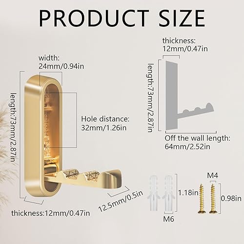 Miniatura 9 de 4 ganchos plegables de pared dorados, ganchos de pared plegables de aleación de zinc resistente, ganchos ocultos plegables para colgar ropa, bolsos,