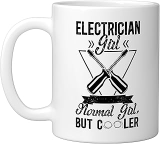 Electrician Girl Definition Female Electrician Women Ceramic Mug, White
