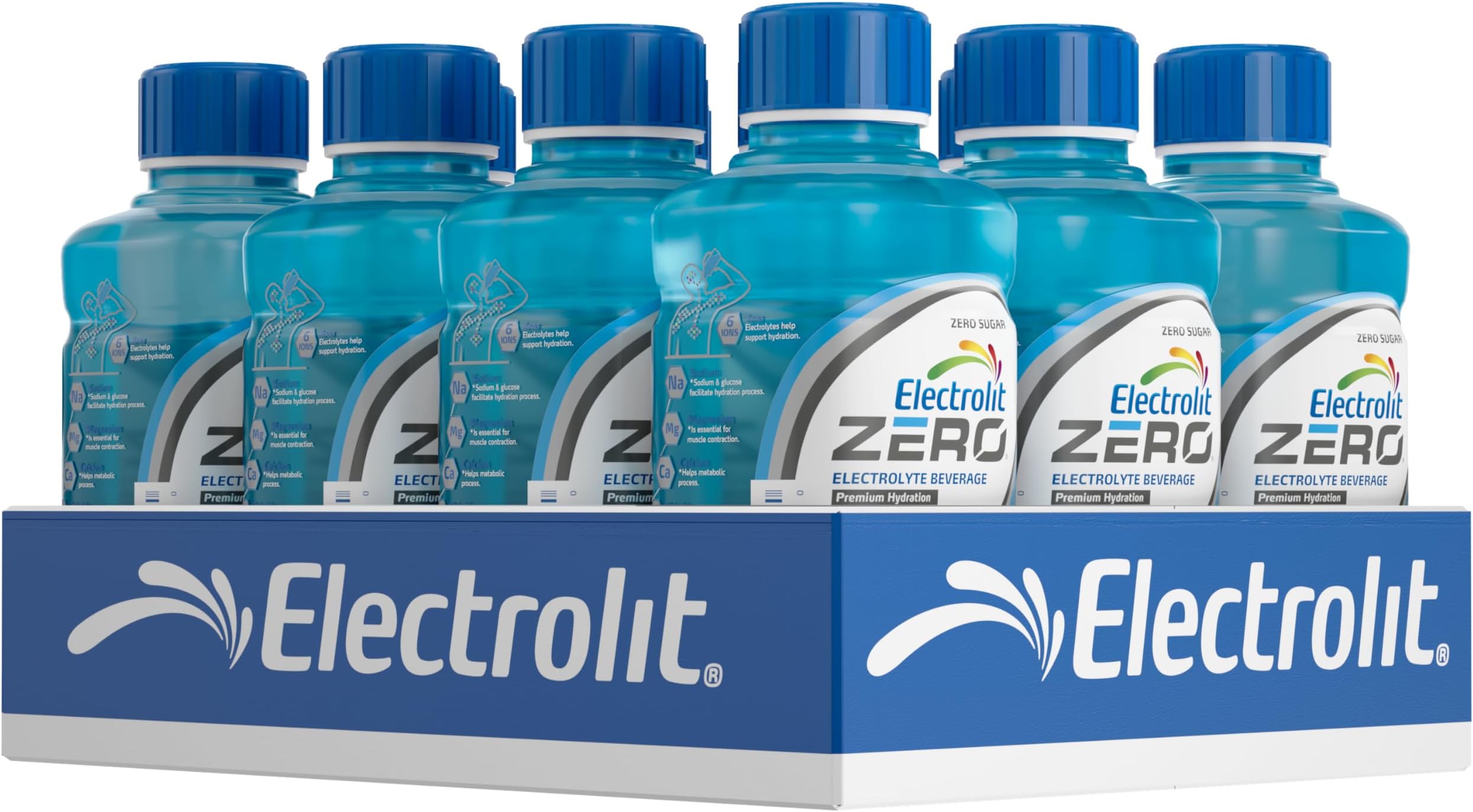 Zero, Electrolyte Beverage, Blue Raspberry, 21 Fl Oz bottle (Pack of 12)