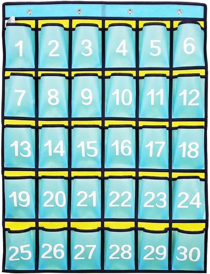 ANIZER Numbered Classroom Pocket Chart Hanging Organizer