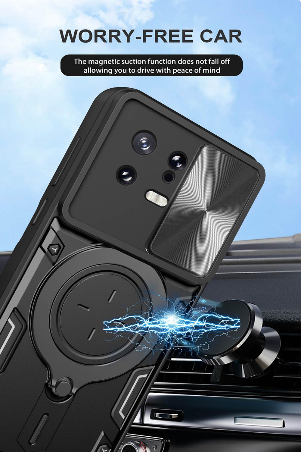 Cover Ultra Sottile Per Xiaomi 13 Lite 5G Con Protezione Scorrevole Fotocamera E Supporto Magnetico