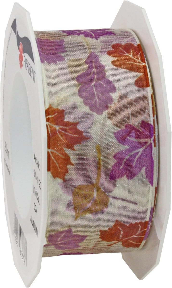Präsent FOREST Linen Look Ribbon, Purple, 40 mm-15 m